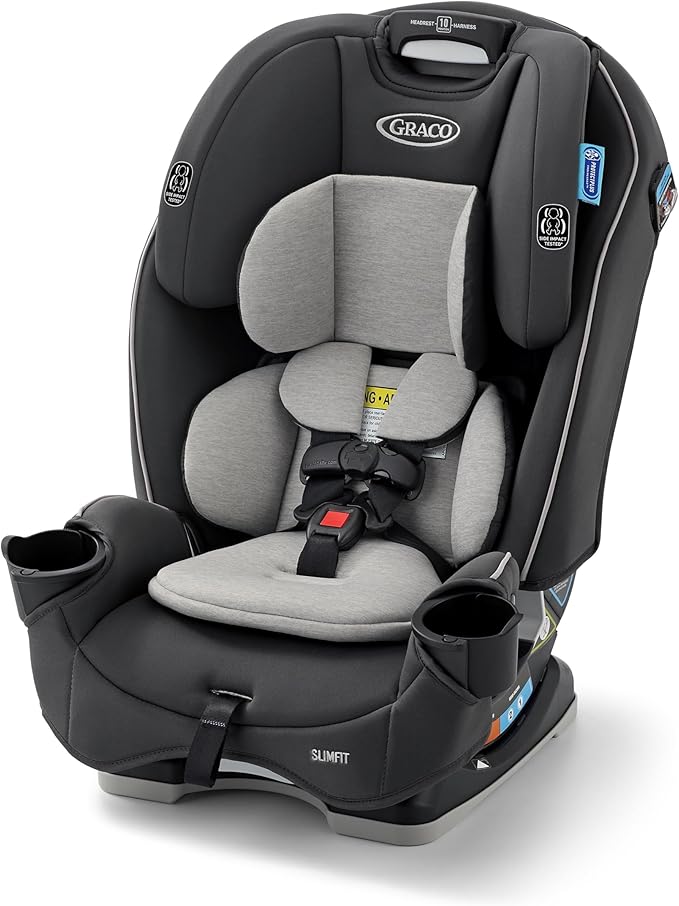 Graco Slimfit 3-in-1 Convertible Car Seat, Ultra-Space-Saving Design, Darcie 2.0, Suitable for Rear and Forward-Facing, Highback Booster Seat with 10-Position Headrest