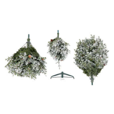 7ft Grand Fir Snowy Christmas Tree (210cm) - Premium Artificial Tree with Flocked Branches